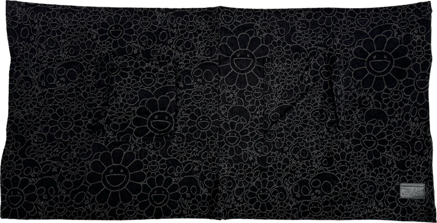 Flowers and Skulls Jacquard Denim Skirt Apron Black