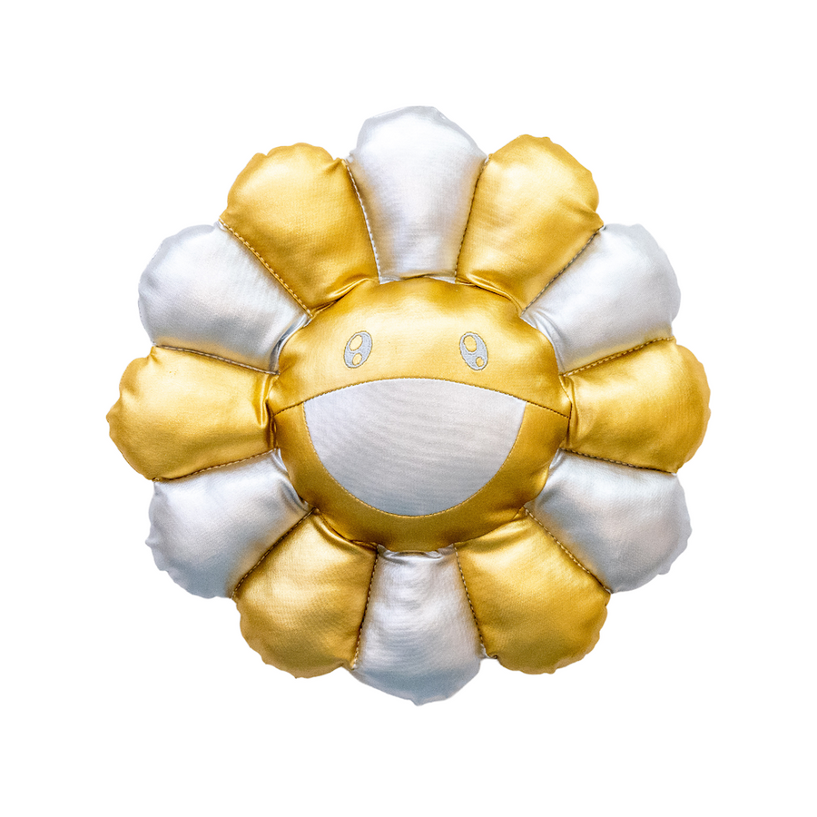 Flower Cushion Silver & Gold