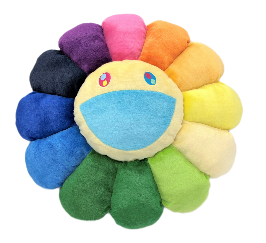 Flower Cushion / Rainbow&White