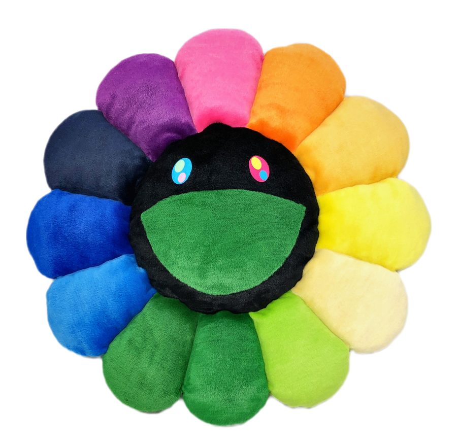 Flower Cushion / Rainbow&Black (ships sequentially from early January)