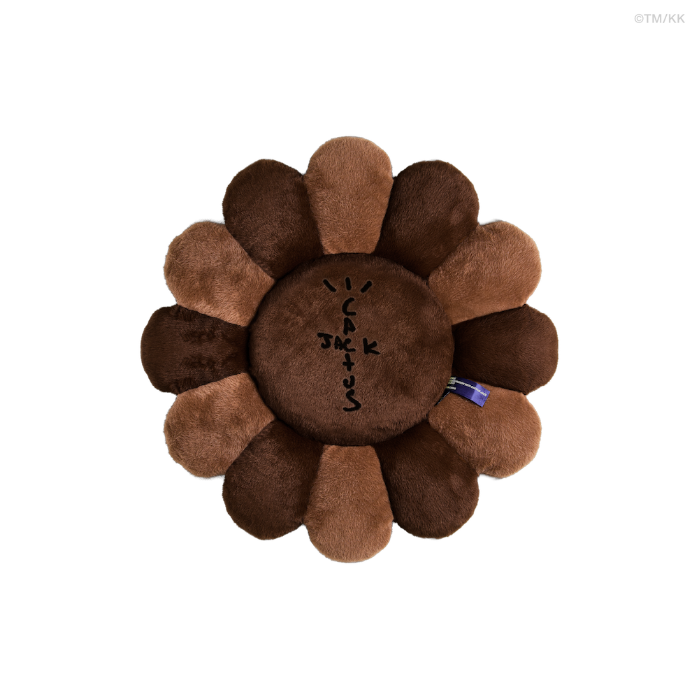 CJ × TAKASHI MURAKAMI FLOWER PILLOW 60cm BROWN – Kaikai Kiki