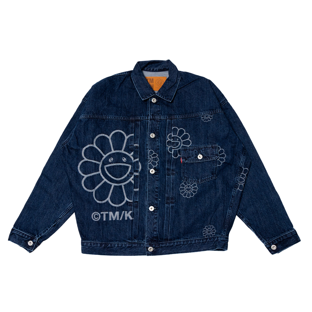 Flowers Jacquard Denim Jacket Blue – Kaikai Kiki Official Store